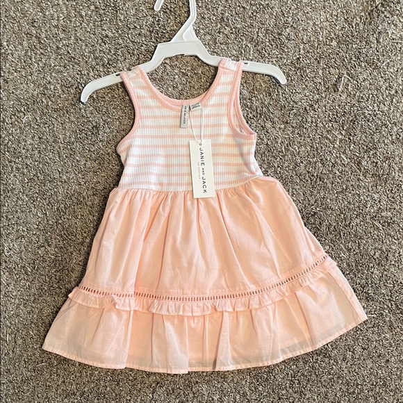 Peach Striped Baby Dress